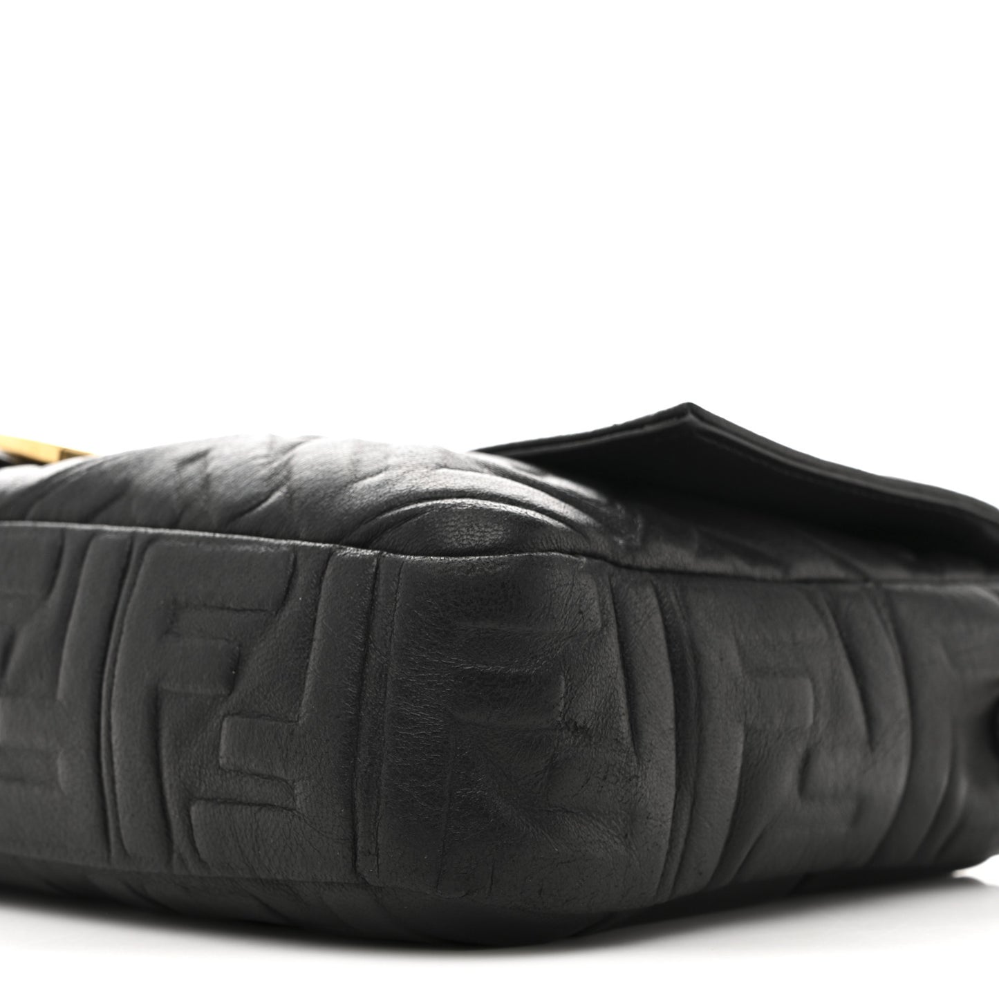 Nappa FF 1974 Embossed Large Baguette Black