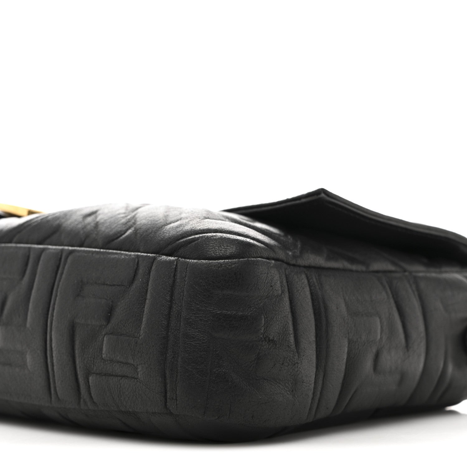Fendi Nappa FF 1974 Embossed Large Baguette Black 10 of 17