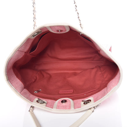 Chanel Woven Straw Raffia Small Deauville Tote Pink 5 of 12