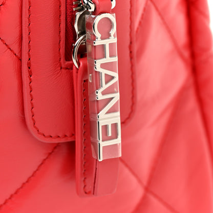 Chanel Calfskin Quilted Small CC Bowling Bag Red 16 of 17