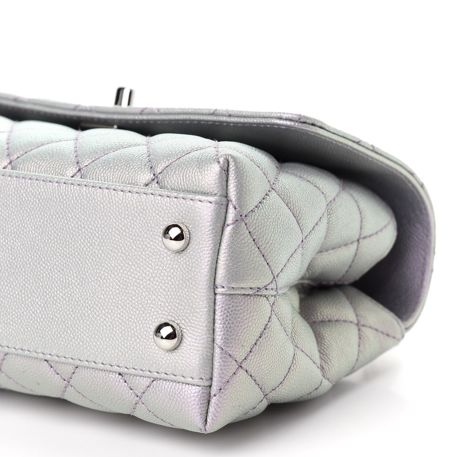 Chanel Iridescent Caviar Quilted Mini Coco Handle Flap Purple 8 of 8