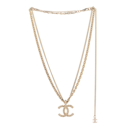 Chanel Crystal CC Multi Strand Chain Necklace Gold 3 of 6