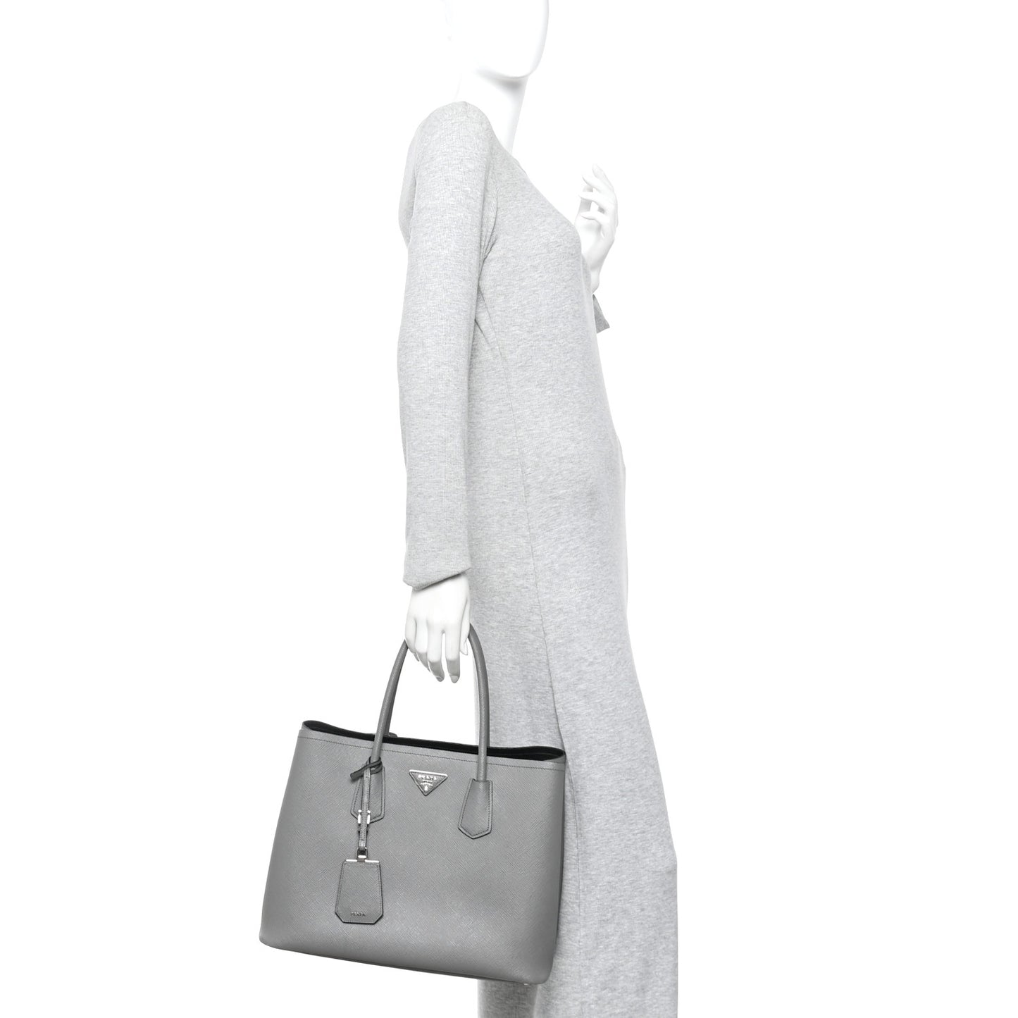 Saffiano Cuir Large Double Bag Marmo