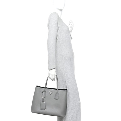 Prada Saffiano Cuir Large Double Bag Marmo 2 of 10