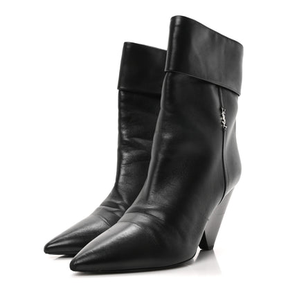 Saint Laurent Calfskin Niki 85 Wedge Booties 41 Black 4 of 7