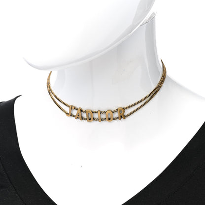 Christian Dior Metal J'Adior Choker Necklace Aged Gold 2 of 5