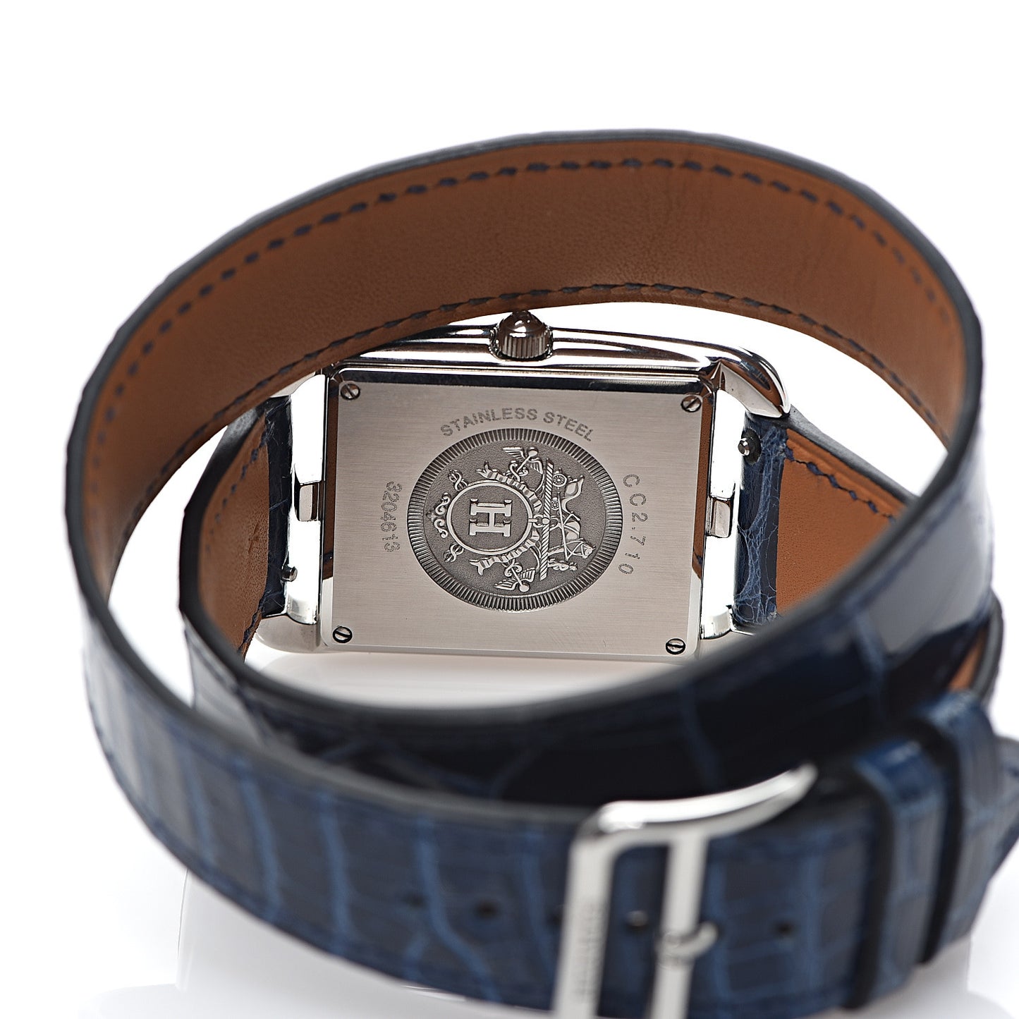 Stainless Steel Alligator 29mm Cape Cod Double Tour Quartz Watch Bleu Saphir