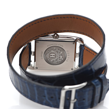 Hermes Stainless Steel Alligator 29mm Cape Cod Double Tour Quartz Watch Bleu Saphir 5 of 6