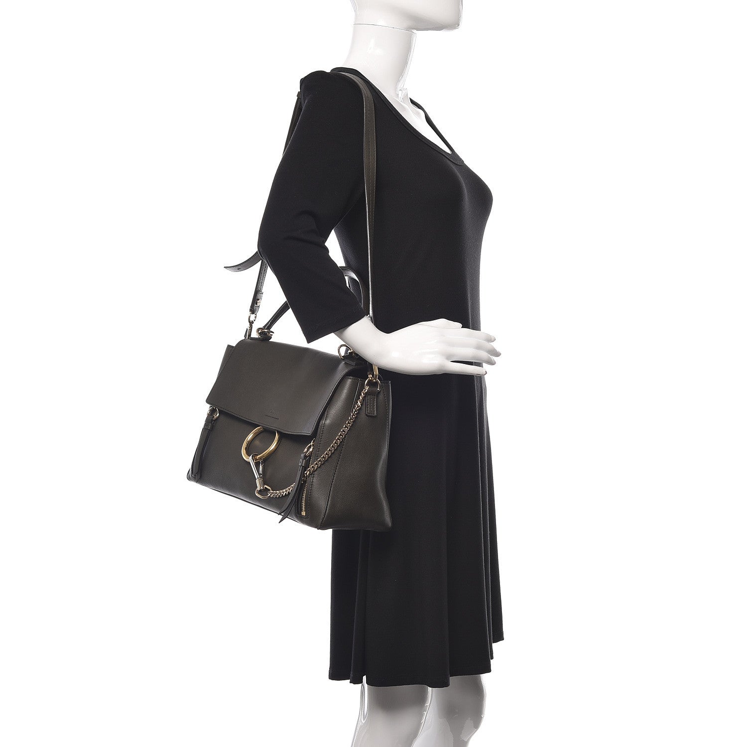 Chloe Calfskin Medium Faye Day Shoulder Bag Deep Forest 2 of 9