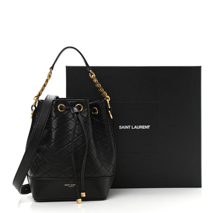Saint Laurent Lambskin Quilted Small Emmanuelle Bucket Bag Black 10 of 10