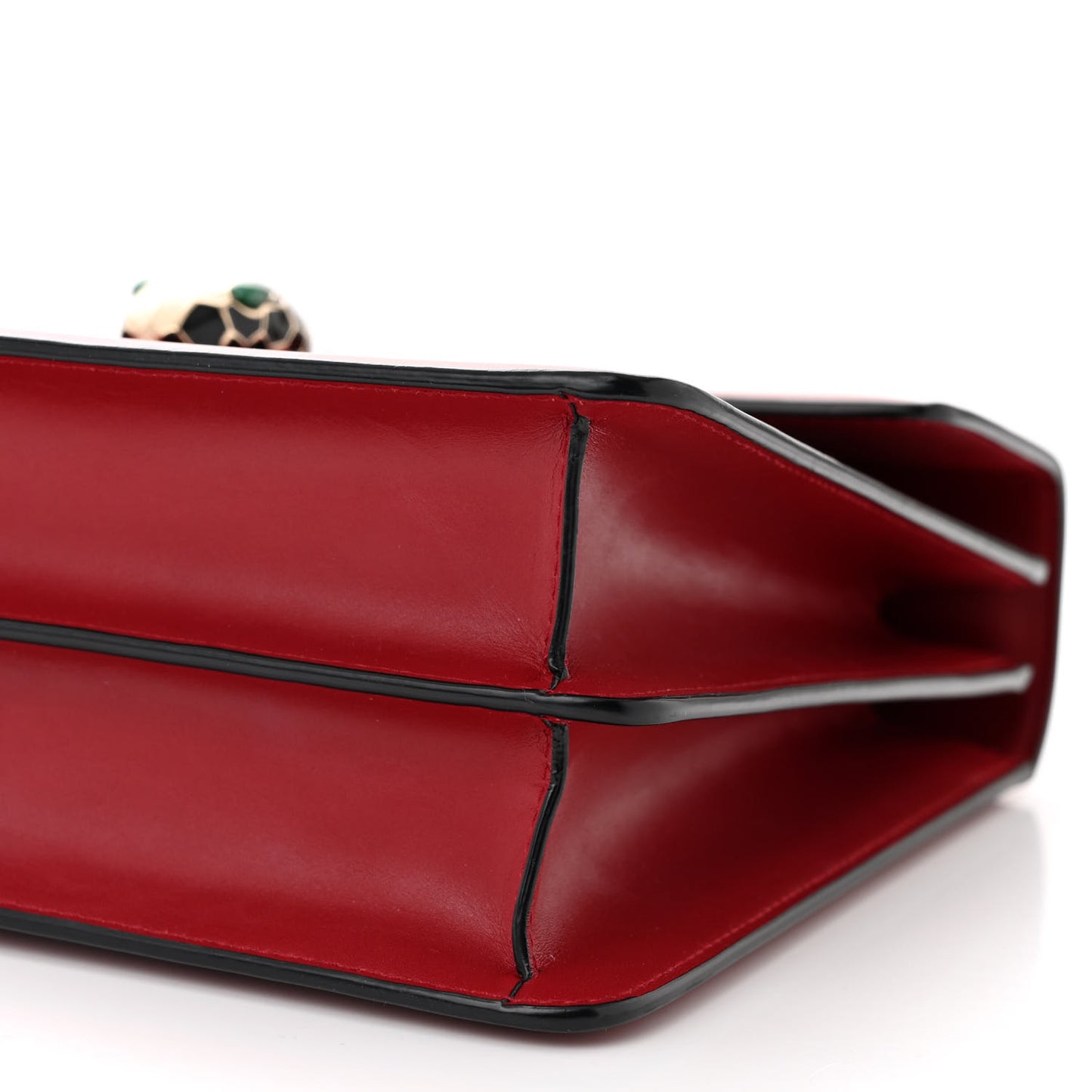 Calfskin Large Serpenti Forever Top Handle Red