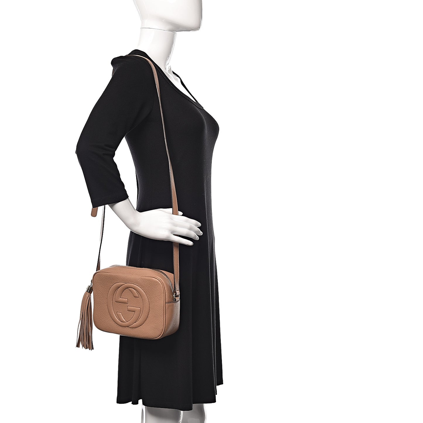 Pebbled Calfskin Small Soho Disco Bag Camelia