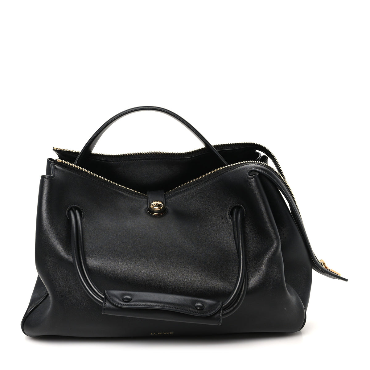 Supple Calfskin Large Madrid Bag Black