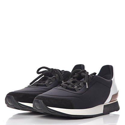 Hermes Technical Canvas Mens Miles Sneakers 43.5 Black White 3 of 8