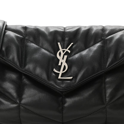 Saint Laurent Lambskin Quilted Small Loulou Puffer Monogram Chain Satchel Black 8 of 10