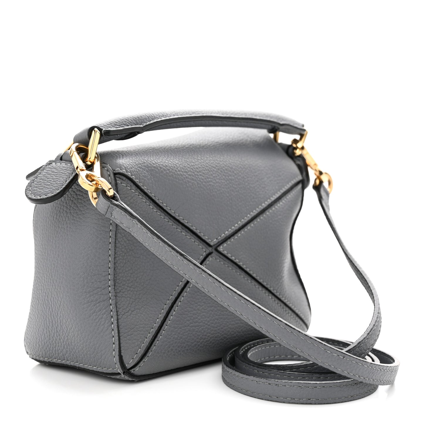 Calfskin Mini Puzzle Bag Asphalt Grey