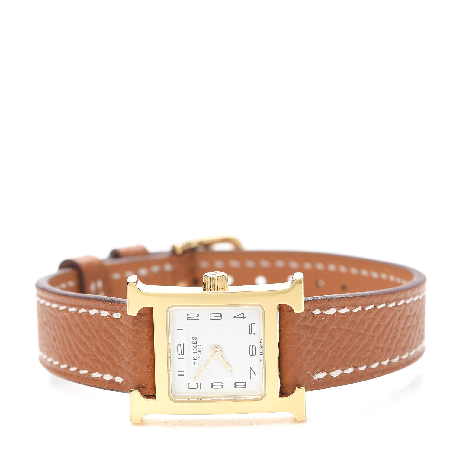 Hermes Stainless Steel Epsom 17.2mm Heure H Hour Quartz Watch Gold 2 of 5