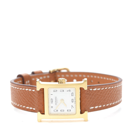 Hermes Stainless Steel Epsom 17.2mm Heure H Hour Quartz Watch Gold 2 of 5