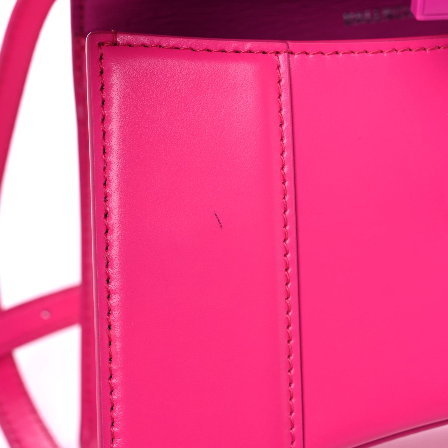 Balenciaga Shiny Box Calfskin Tonal B Hourglass Top Handle Bag XS Fuchsia 14 of 18