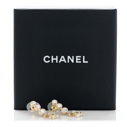 Chanel CC Crystal Drop Earrings Gold 5 of 5