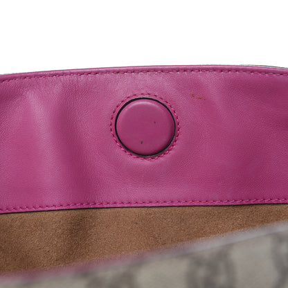 Gucci GG Supreme Monogram Linea A Foldover Tote Beige Hibiscus Red New Rosette 14 of 16