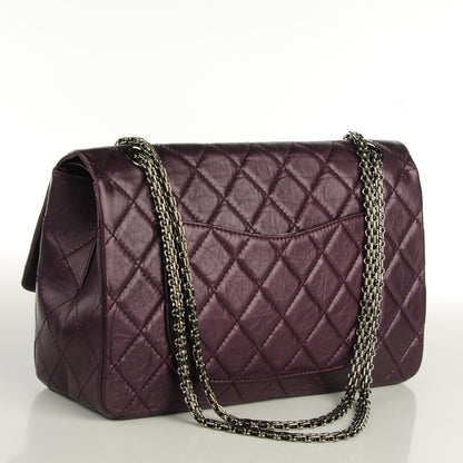 Chanel Metallic Aged Calfskin Quilted 2.55 Reissue 227 Flap Plum 4 of 8