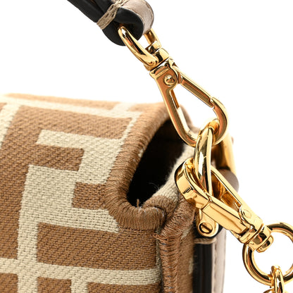Fendi Fabric Jacquard FF 1974 Mini Baguette Beige Sand 11 of 11