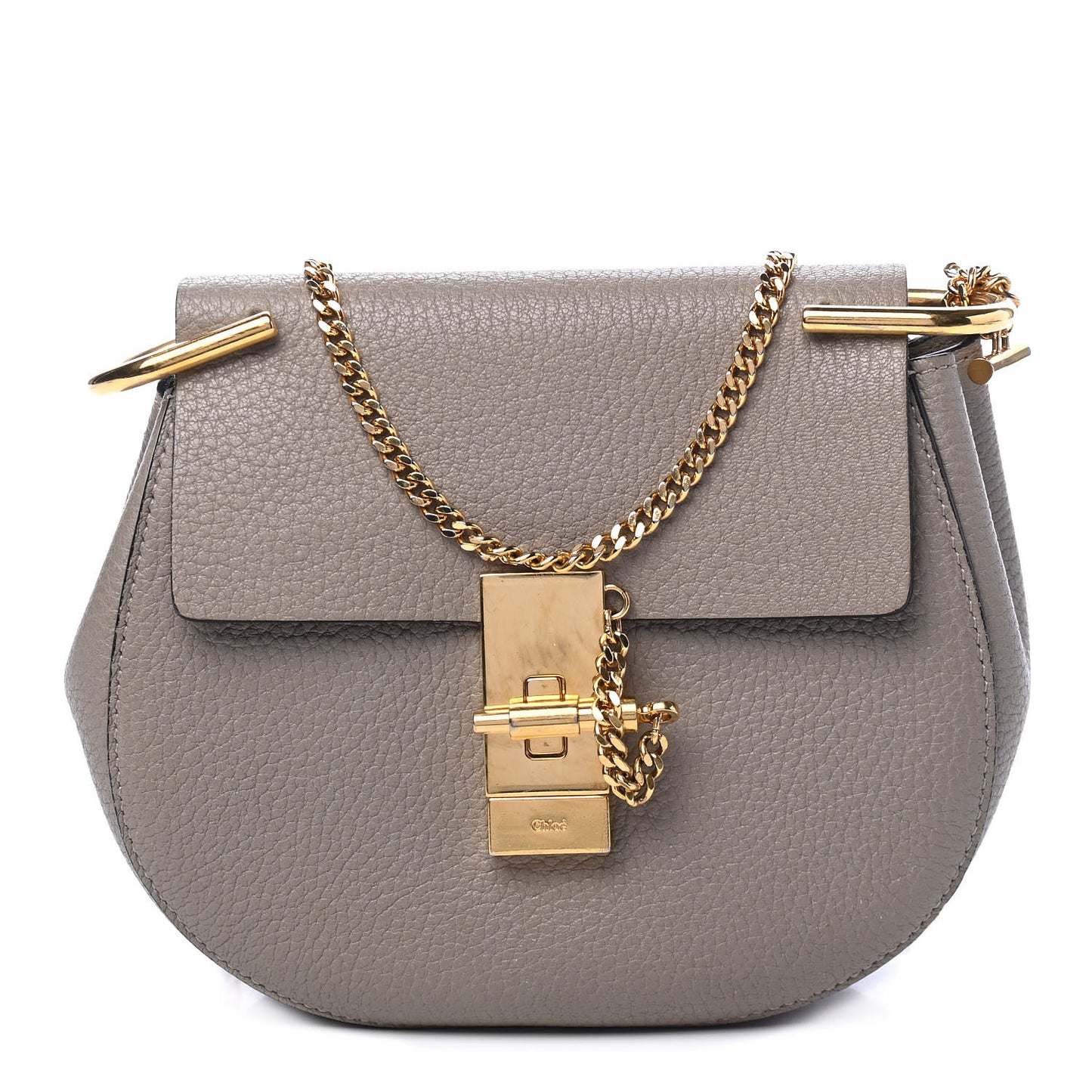 Grained Lambskin Mini Drew Shoulder Bag Motty Grey