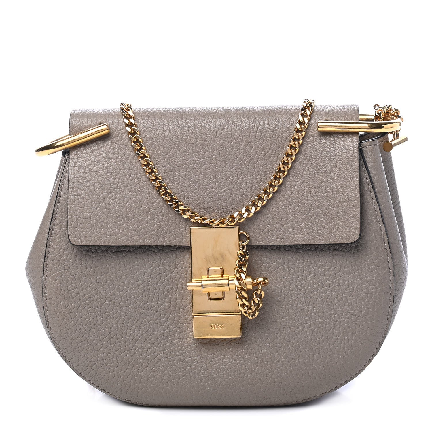 Chloe Grained Lambskin Mini Drew Shoulder Bag Motty Grey 1 of 5