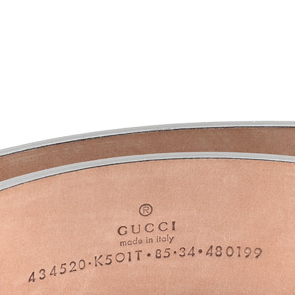 Gucci GG Supreme Monogram Selleria Calfskin Kingsnake 35mm Belt 85 34 Beige Ebony Multicolor Cocoa 3 of 4