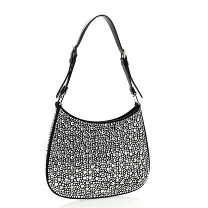 Prada Satin Crystal Cleo Adjustable Strap Shoulder Bag Metal 3 of 10