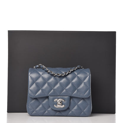 Chanel Caviar Quilted Mini Square Flap Blue 10 of 10
