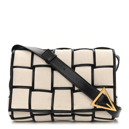Bottega Veneta Denim Maxi Intrecciato Padded Cassette Crossbody Bag Natural Black 1 of 13