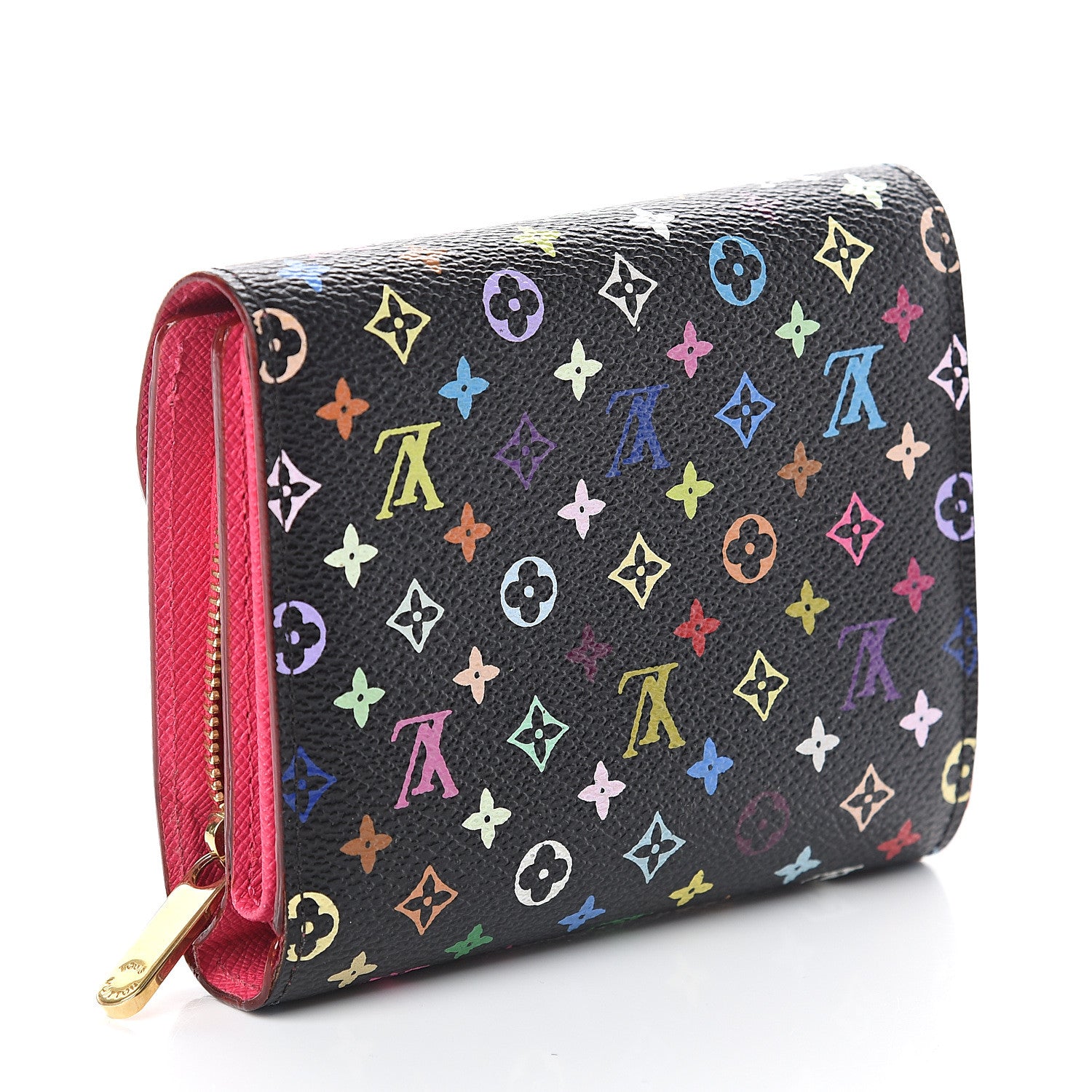 Louis Vuitton Monogram Multicolor Joey Wallet Black Grenade 2 of 6
