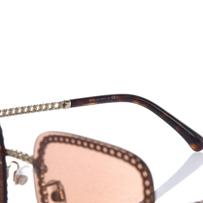 Chanel Metal Removable Chain Square Sunglasses 4244 Light Brown 7 of 8