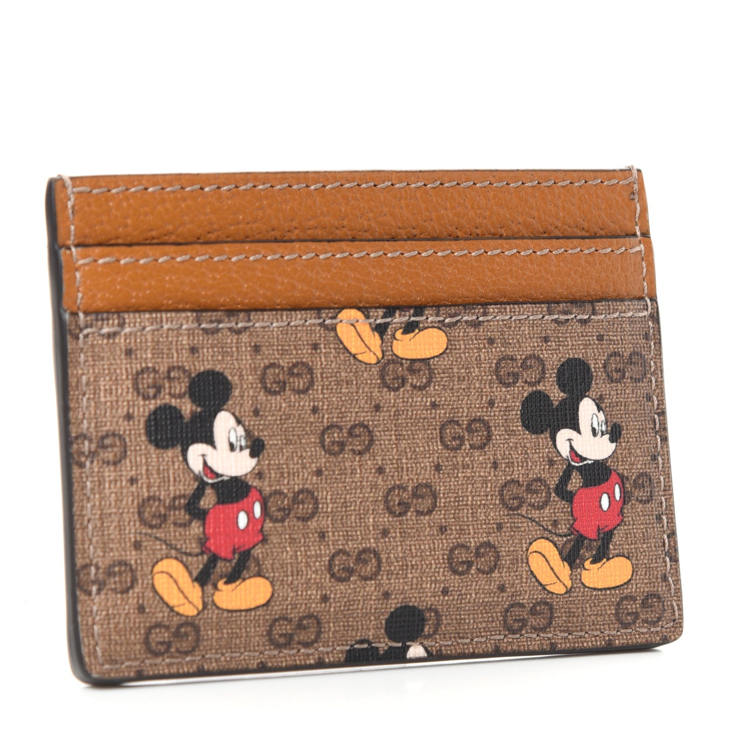 X DISNEY Mini Vintage GG Supreme Monogram Mickey Mouse Card Holder Beige Vintage Sun Oil