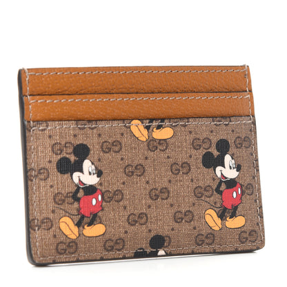 Gucci X DISNEY Mini Vintage GG Supreme Monogram Mickey Mouse Card Holder Beige Vintage Sun Oil 3 of 5