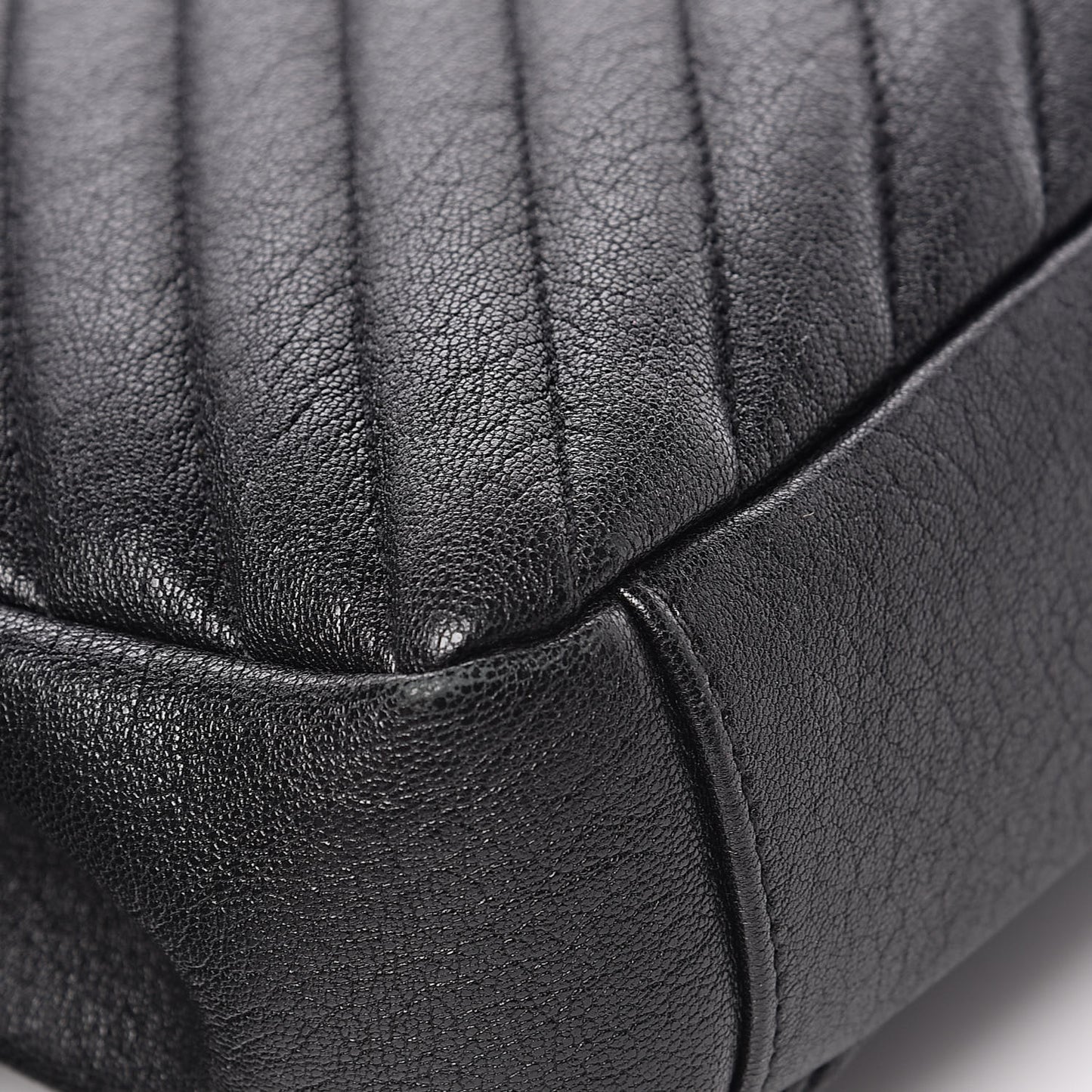 Sheepskin Matelasse Chevron Monogram Medium College Bag Black