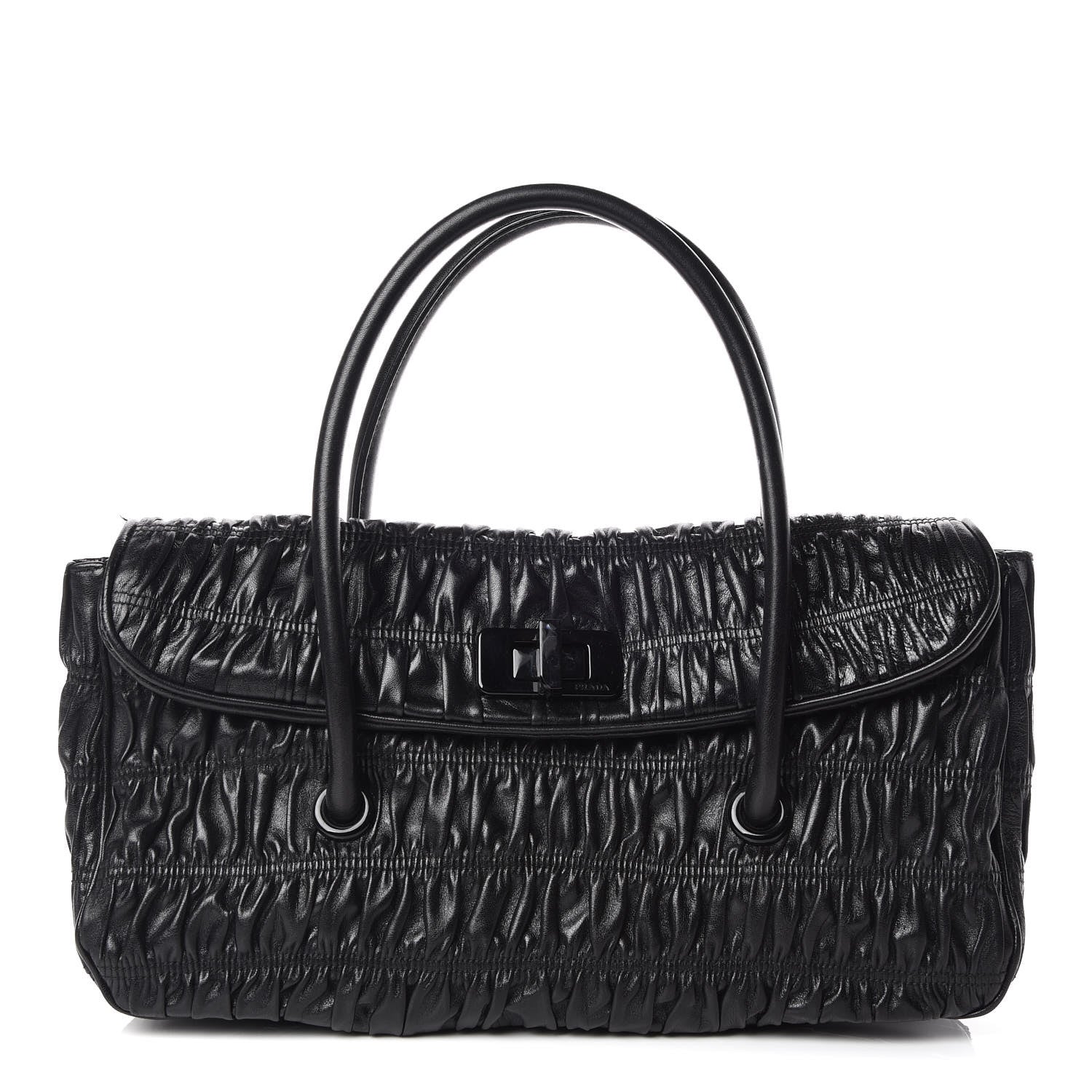 Prada Nappa Gaufre Flap Bag Black 1 of 10