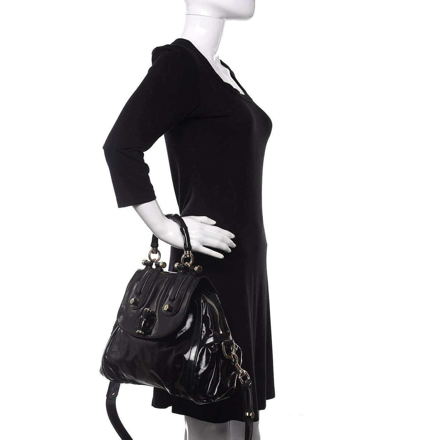 Dialux Pop Bamboo Top Handle Tote Black