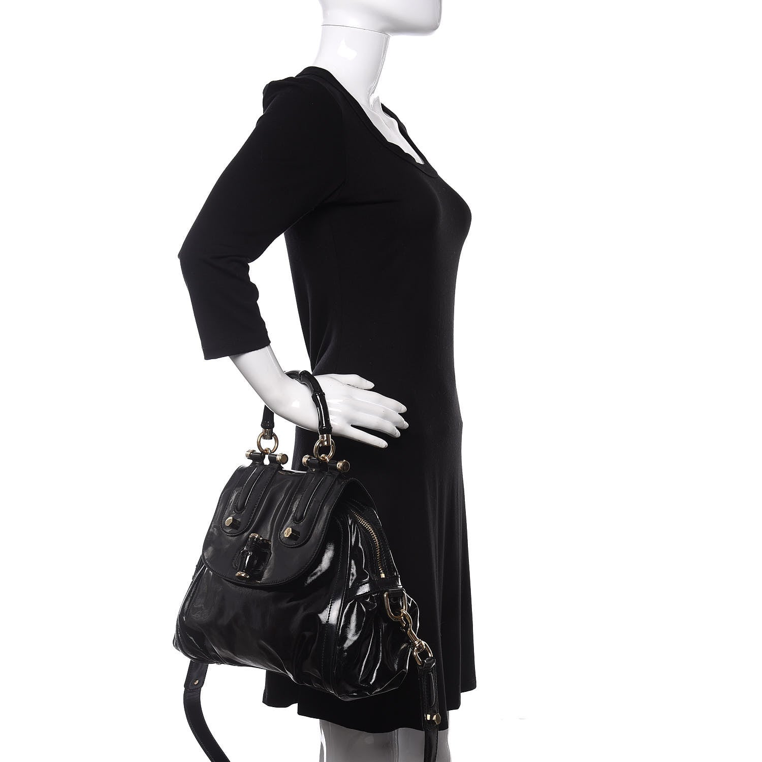 Gucci Dialux Pop Bamboo Top Handle Tote Black 2 of 11