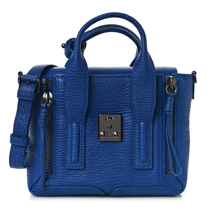 3.1 Phillip Lim Textured Calfskin Mini Pashli Satchel Cobalt 1 of 10