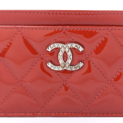 Chanel Patent Quilted Brilliant Card Holder Red 6 of 9