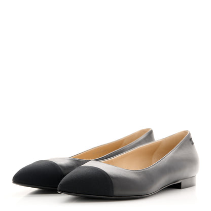 Chanel Lambskin Pointed Toe CC Gabrielle Ballerina Flats 37.5 Black 4 of 12