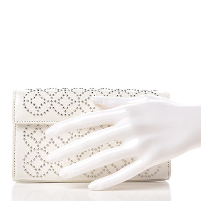 Alaia Calfskin Arabesque Studded Clutch White 2 of 11