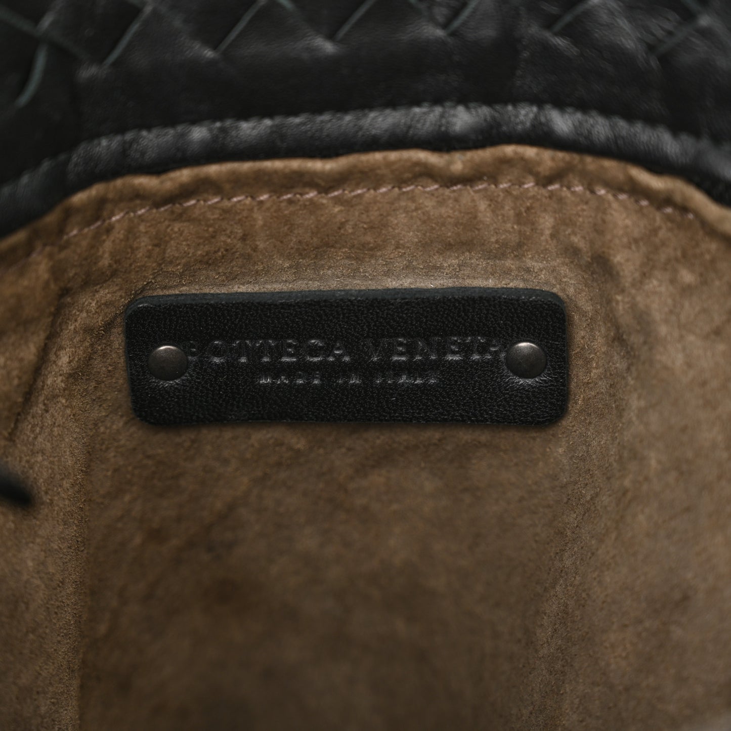 Nappa Intrecciato Bucket Bag Black