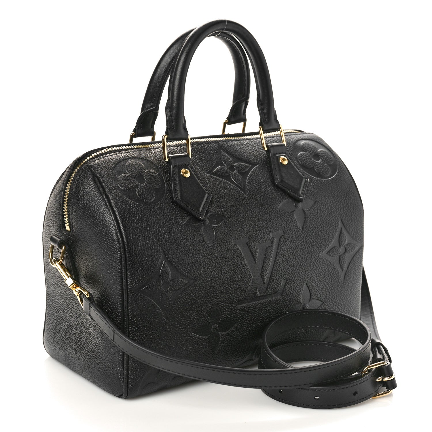Louis Vuitton Empreinte Monogram Giant Speedy Bandouliere 25 Black 2 of 9