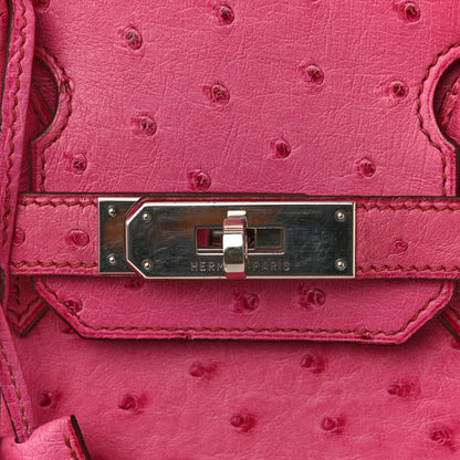 Hermes Ostrich Birkin 30 Rose Pourpre 21 of 33