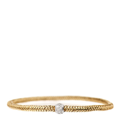 Roberto Coin 18K Yellow White Gold Diamond Narrow Primavera Bracelet 1 of 3