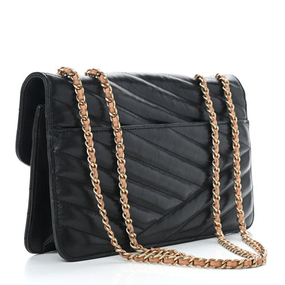Chanel Calfskin Chevron Quilted Gabrielle Flap Black 2 of 8